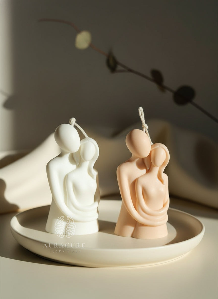 Intimate moments couple candle