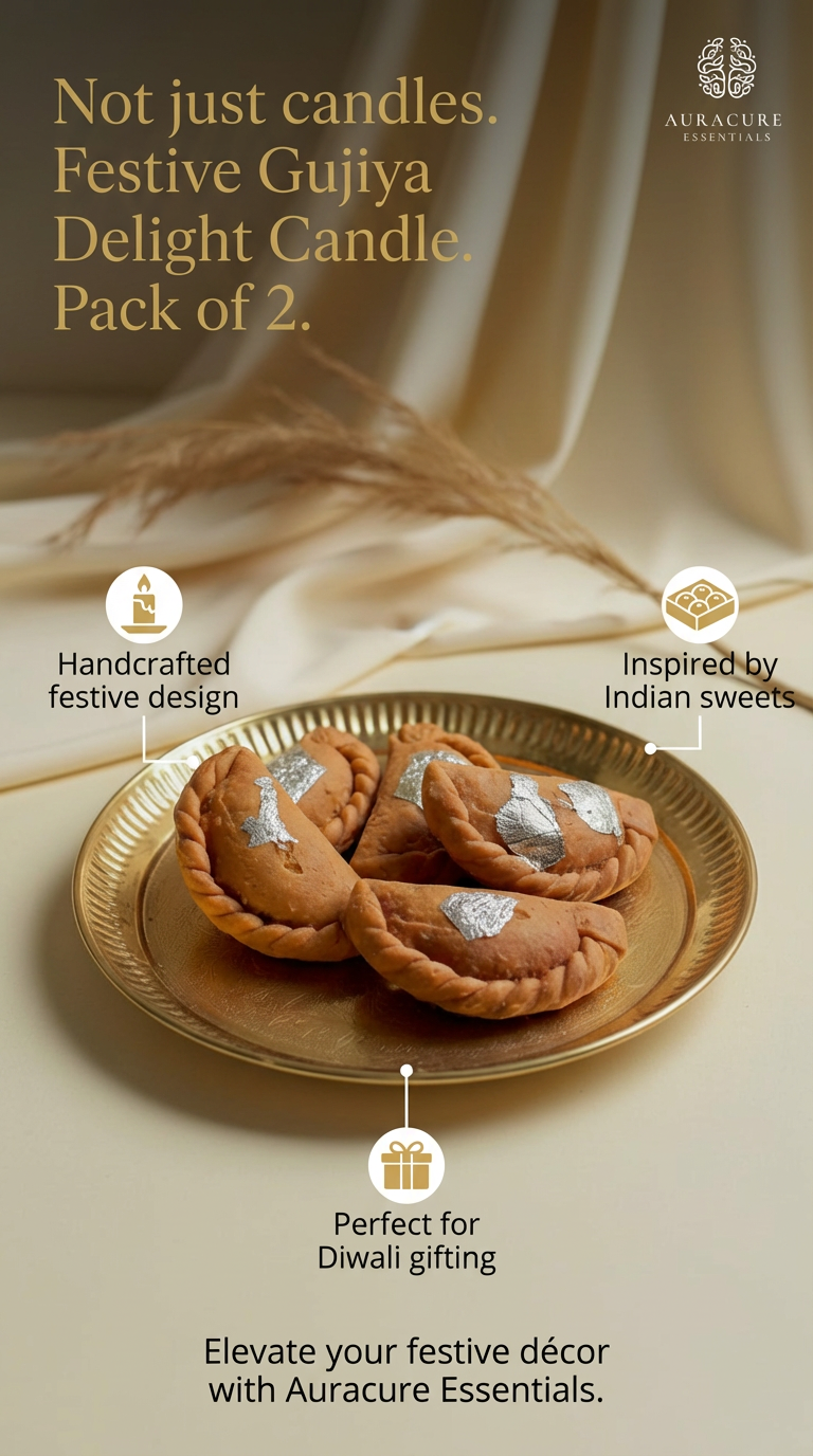 Festive Gujiya Delight Candle, Pack of 2