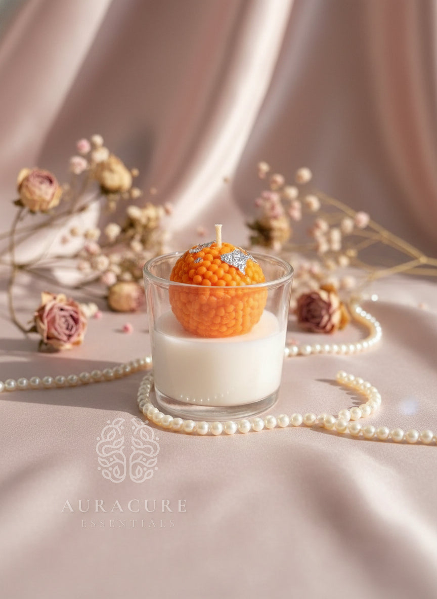 Tirupati Laddu Shot Scented Glass Candle, Pack of 2