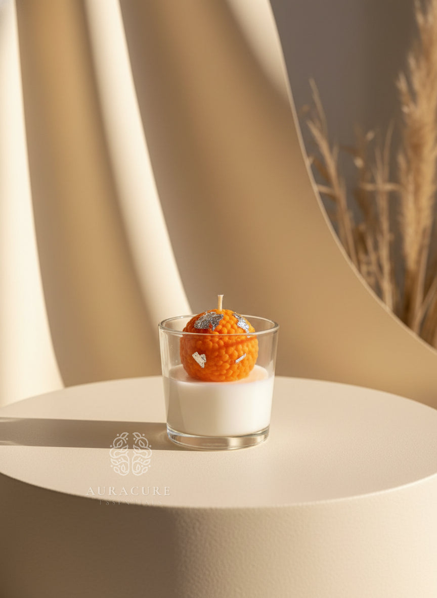 Tirupati Laddu Shot Scented Glass Candle, Pack of 2