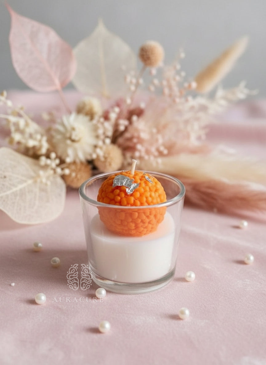 Tirupati Laddu Shot Scented Glass Candle, Pack of 2