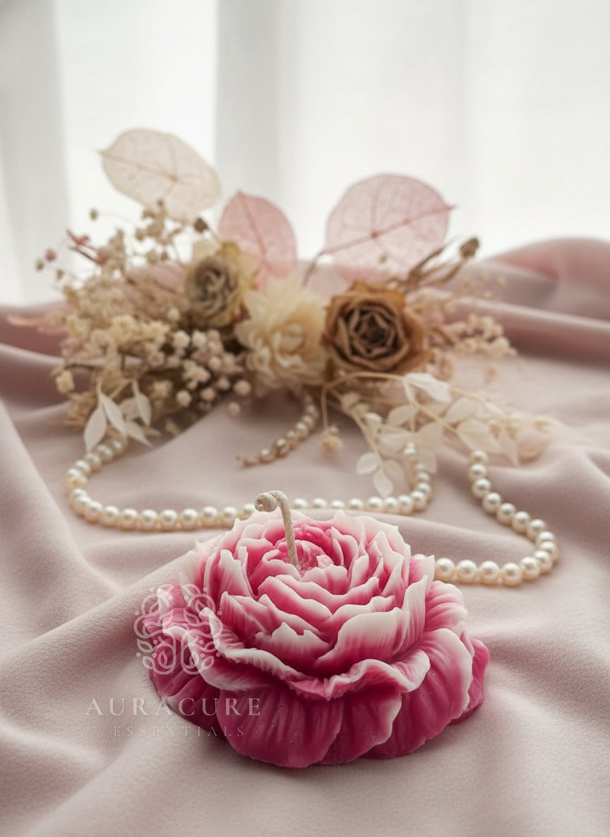 Peony Bloom Candle, Pack of 2