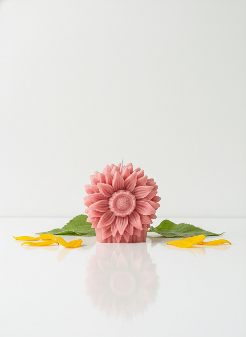 Bright Bloom Sunflower Pillar Candle