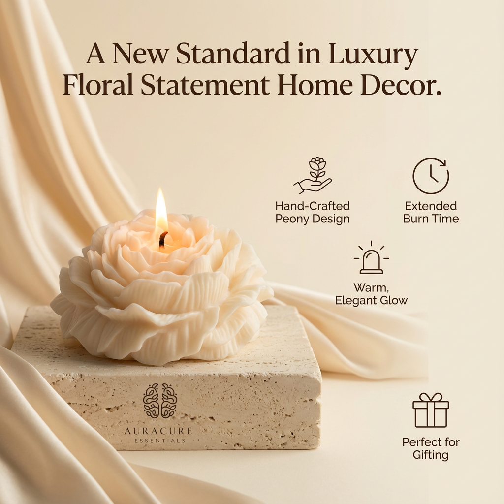 Peony Bloom Candle, Pack of 2