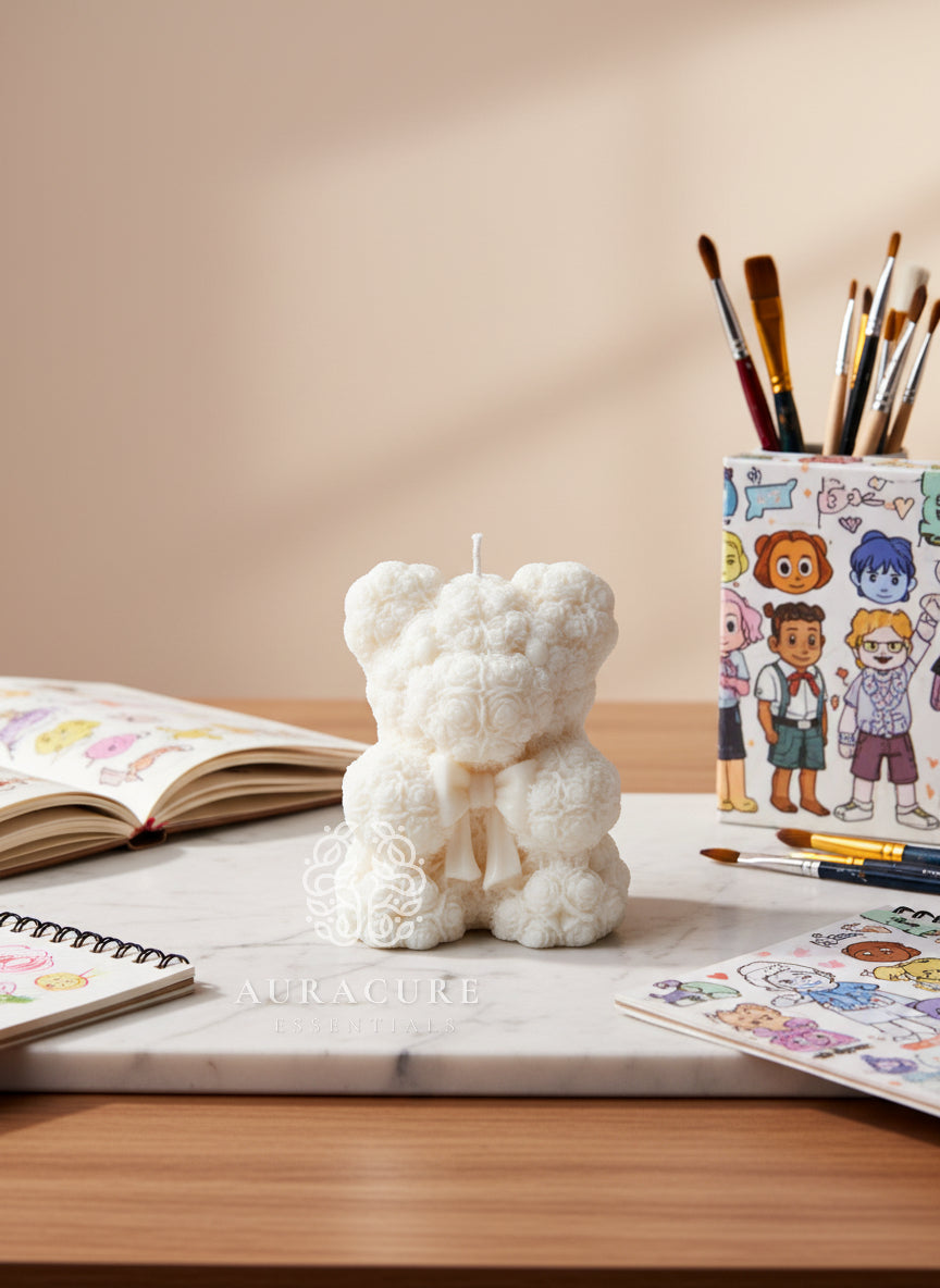 Grandbow Teddy Bear Candle
