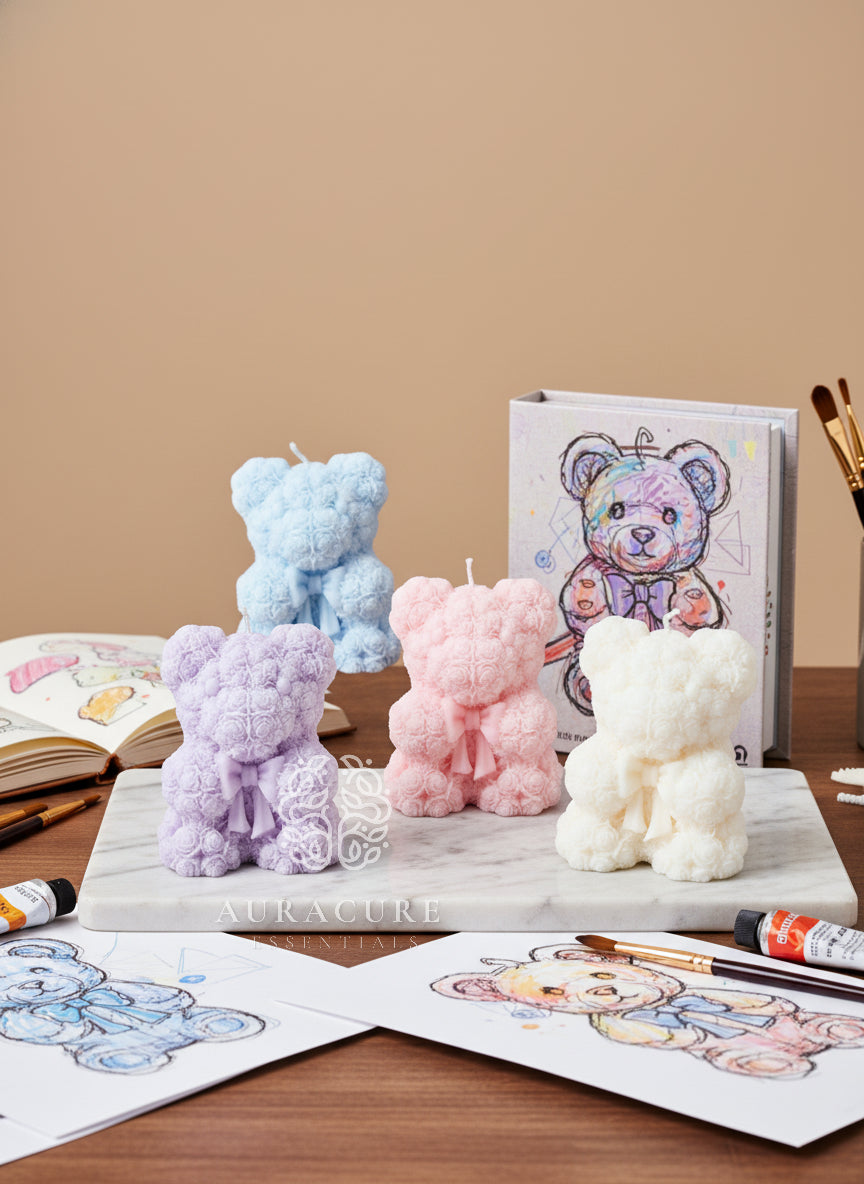 Grandbow Teddy Bear Candle