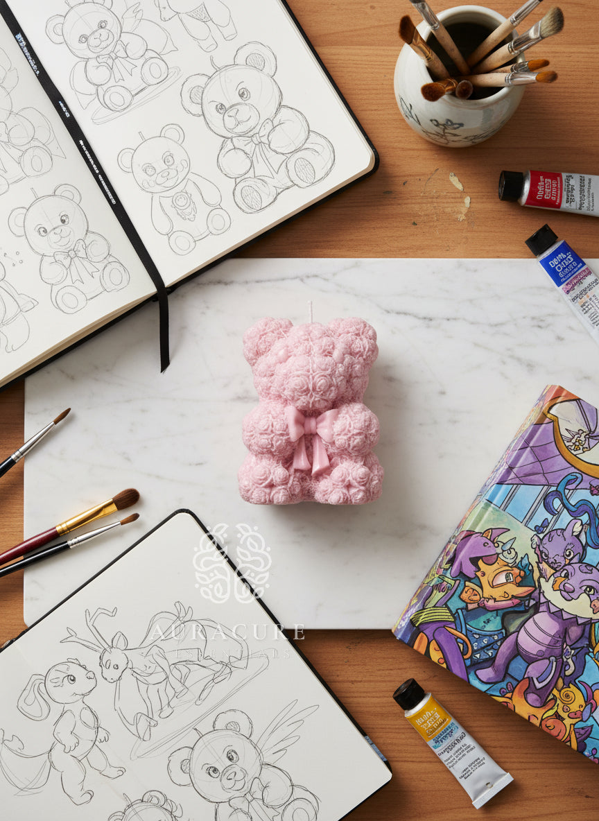 Grandbow Teddy Bear Candle