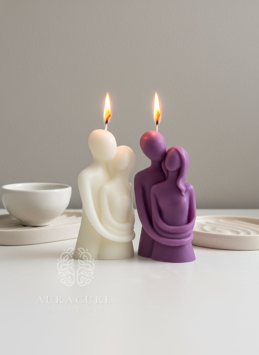 Intimate moments couple candle