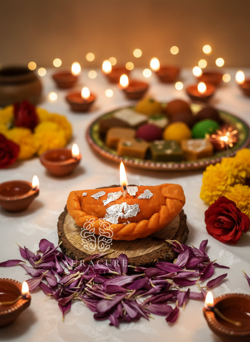 Festive Gujiya Delight Candle, Pack of 2