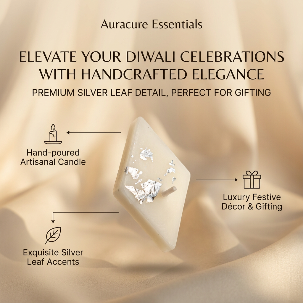 Festive Kaju Katli Barfi Candle