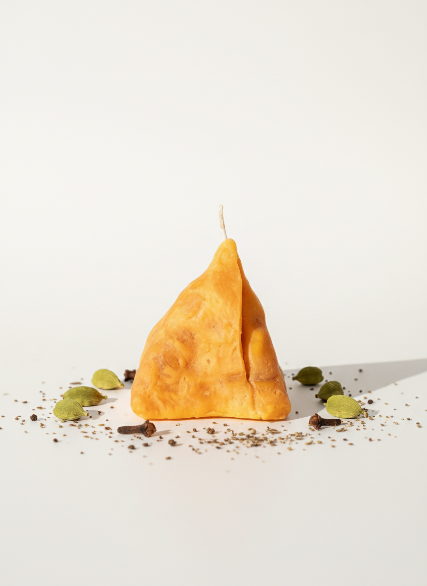 Chatpata Crunchy Samosa Candle, Pack of 2