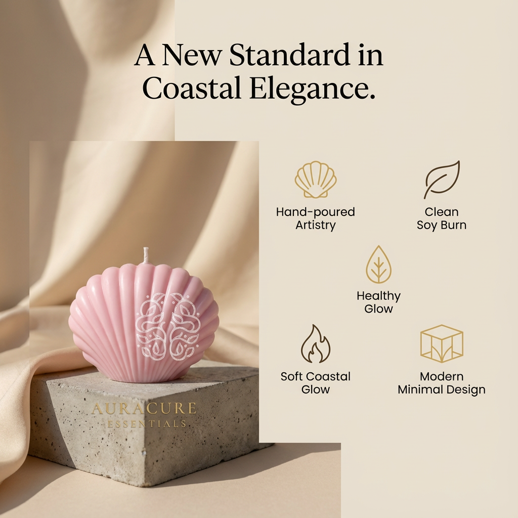 Coastal Seashell Soy Candle, Pack of 2