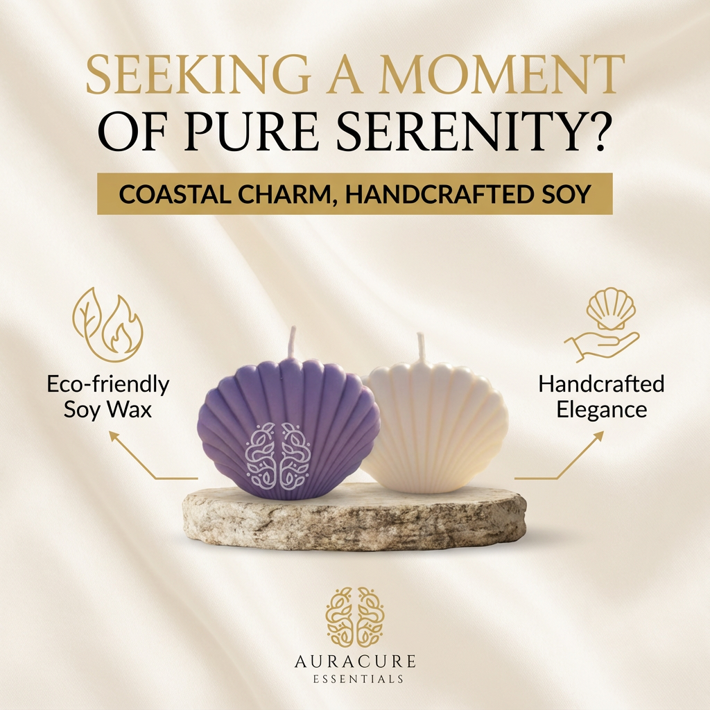 Coastal Seashell Soy Candle, Pack of 2