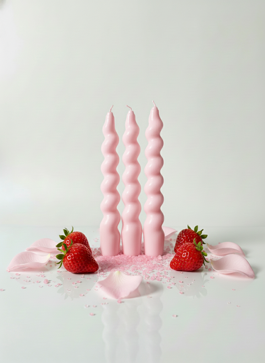 Dreamy Spiral Taper Candle, Pack of 3