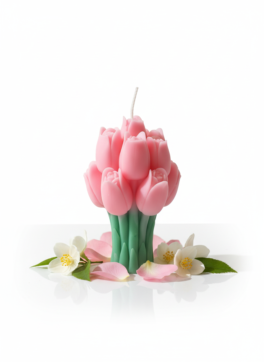 Classic Tulip Bouquet Candle