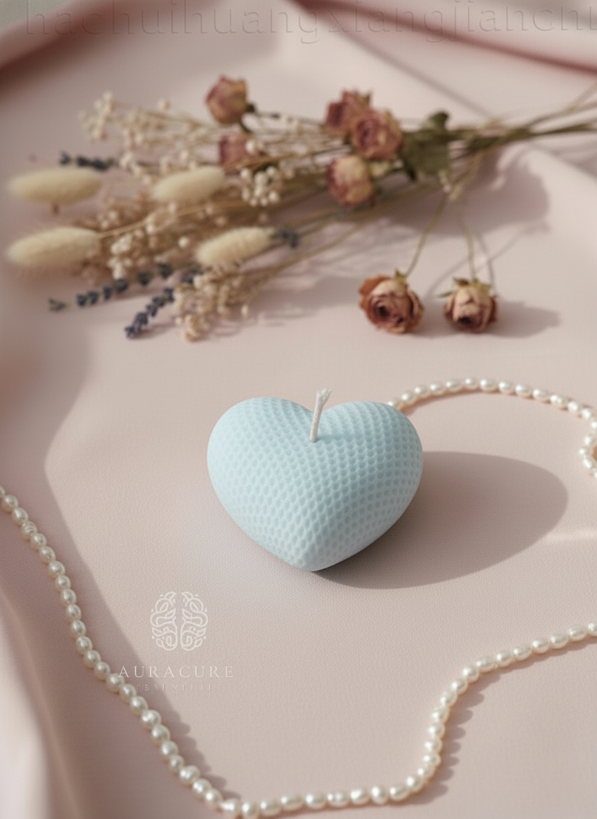 Cute Waffle Heart Candle, Pack of 5