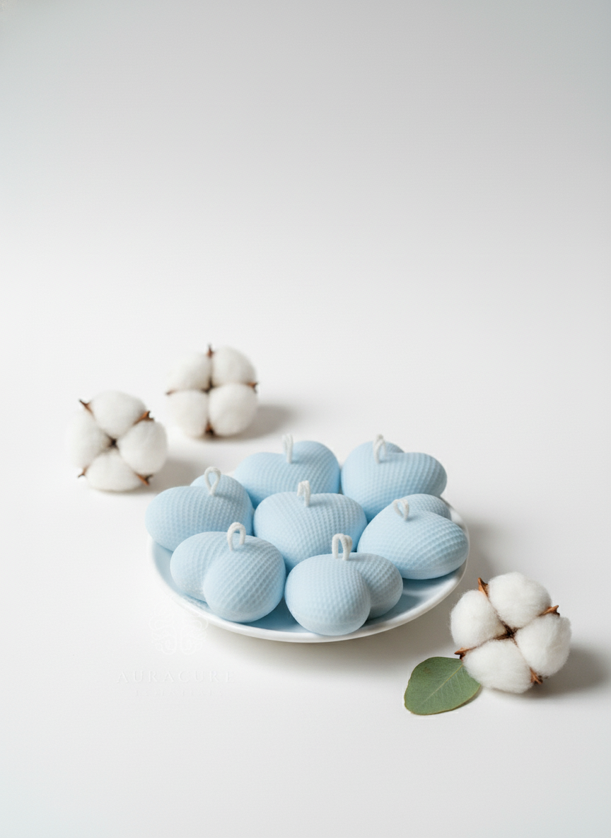 Cute Waffle Heart Candle, Pack of 5