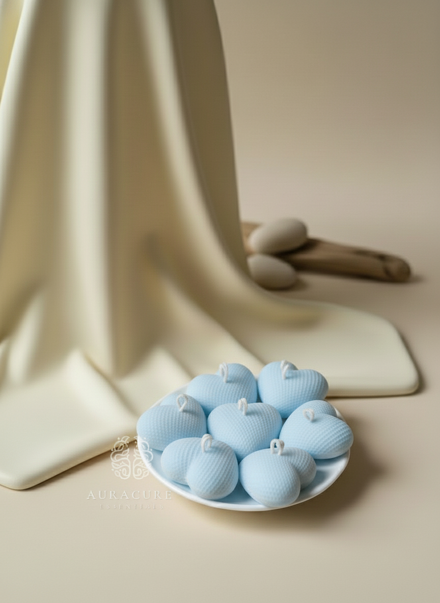 Cute Waffle Heart Candle, Pack of 5