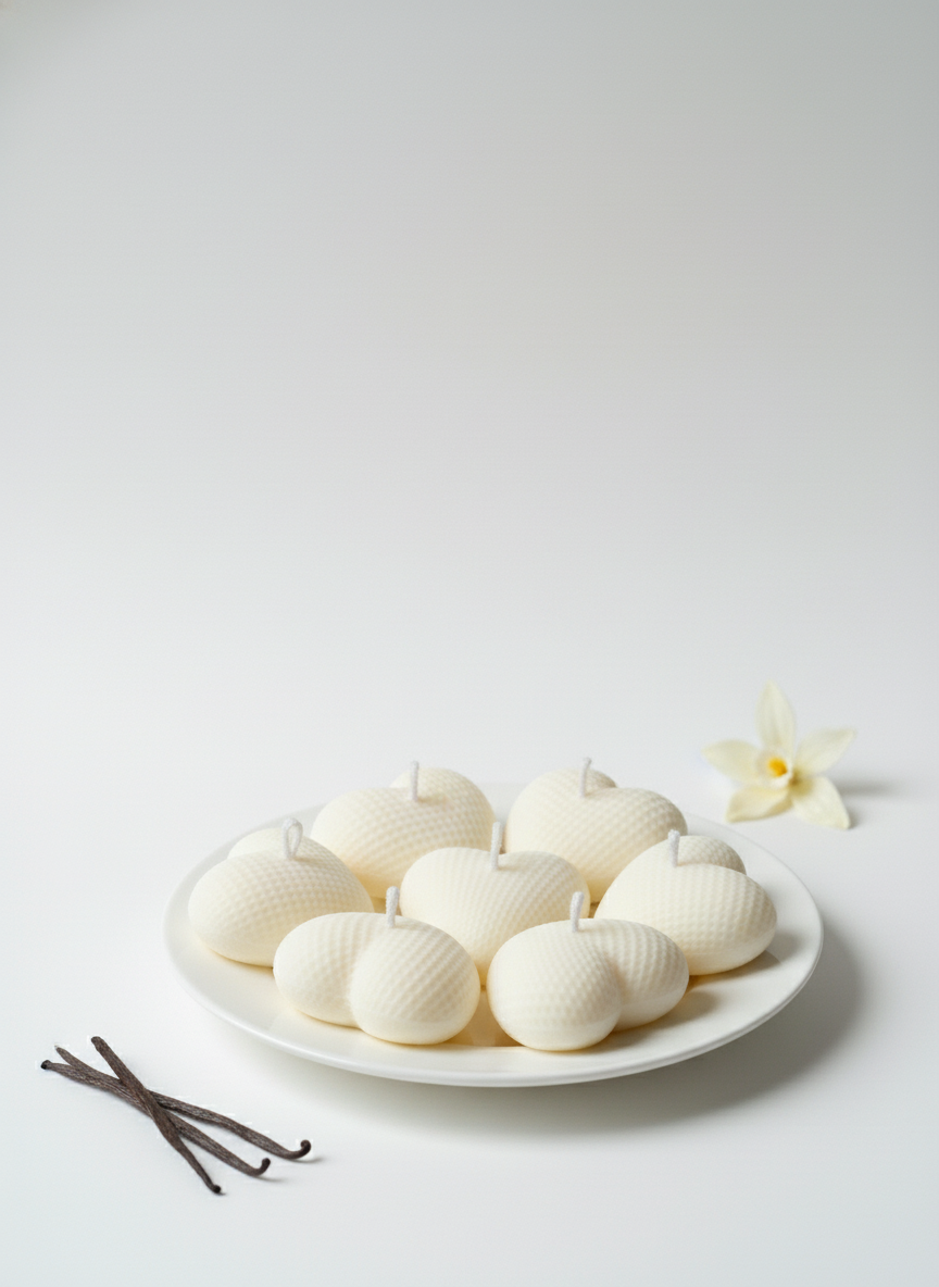 Cute Waffle Heart Candle, Pack of 5