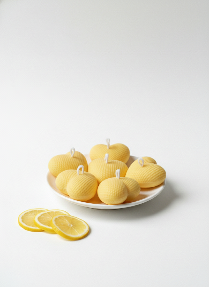 Cute Waffle Heart Candle, Pack of 5